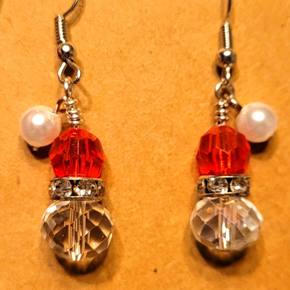 Earrings, custom made Santa hat